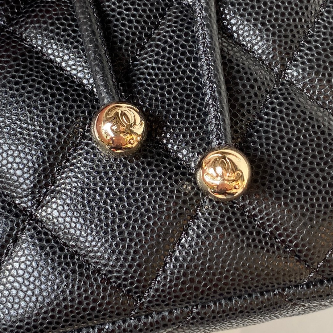 Caviar Leather Mini Backpack AS4058 Black